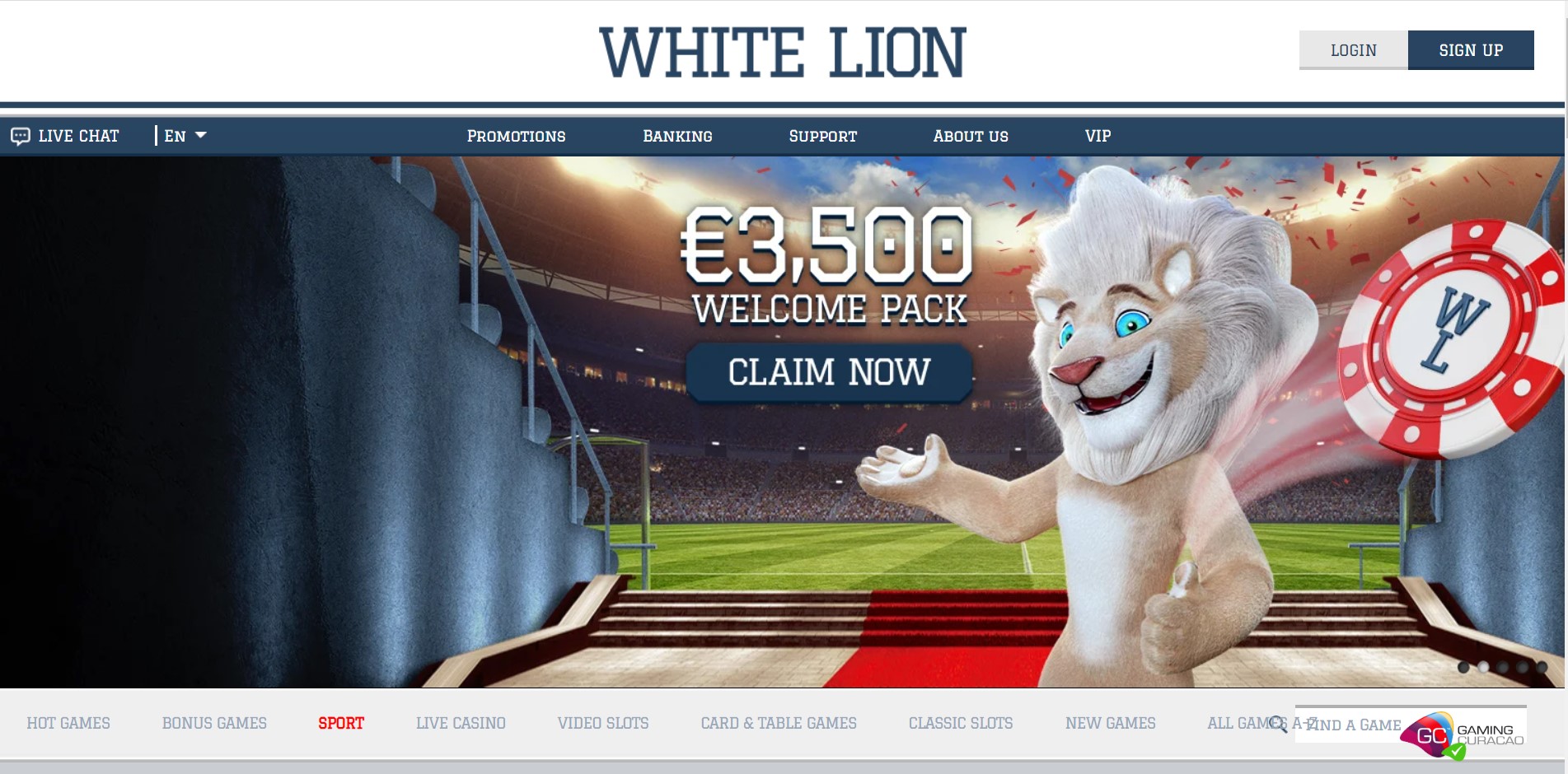White Lion Casino Welcome Package
