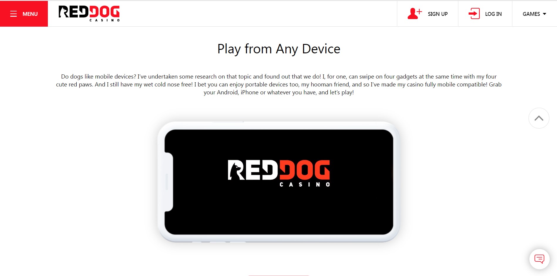 Red Dog Casino Mobile