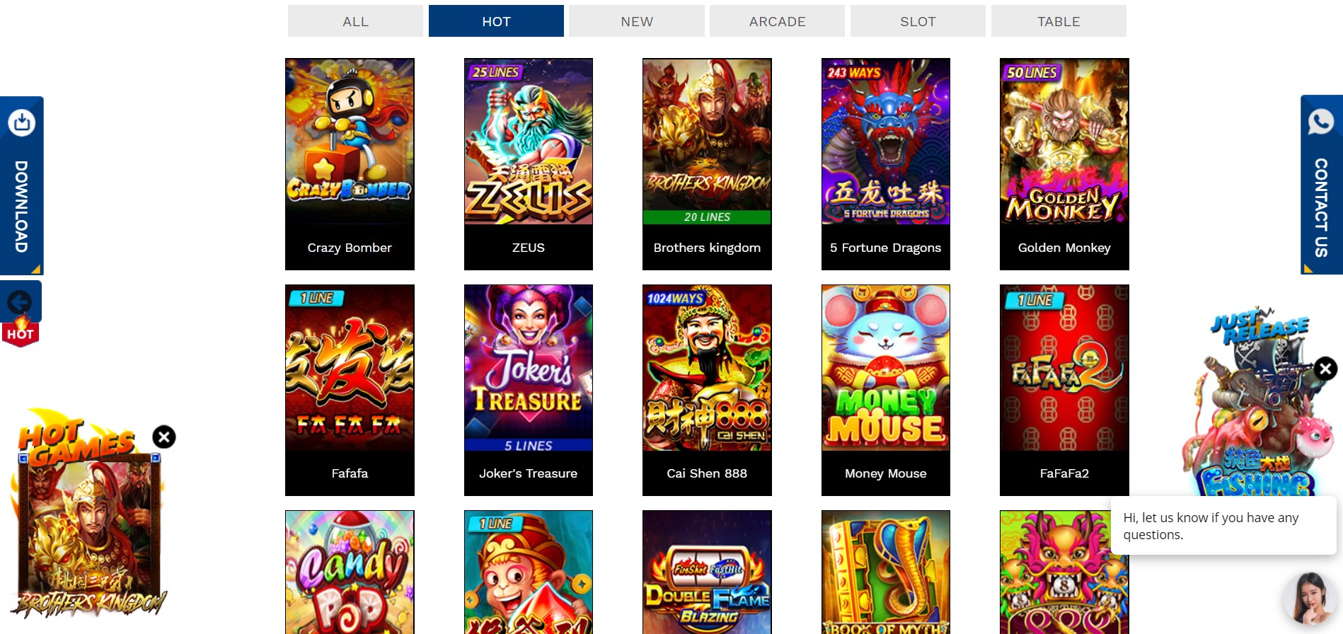 Aw8 Casino Hot Games