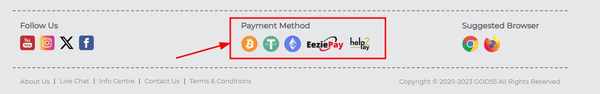 God55 Payment Methods